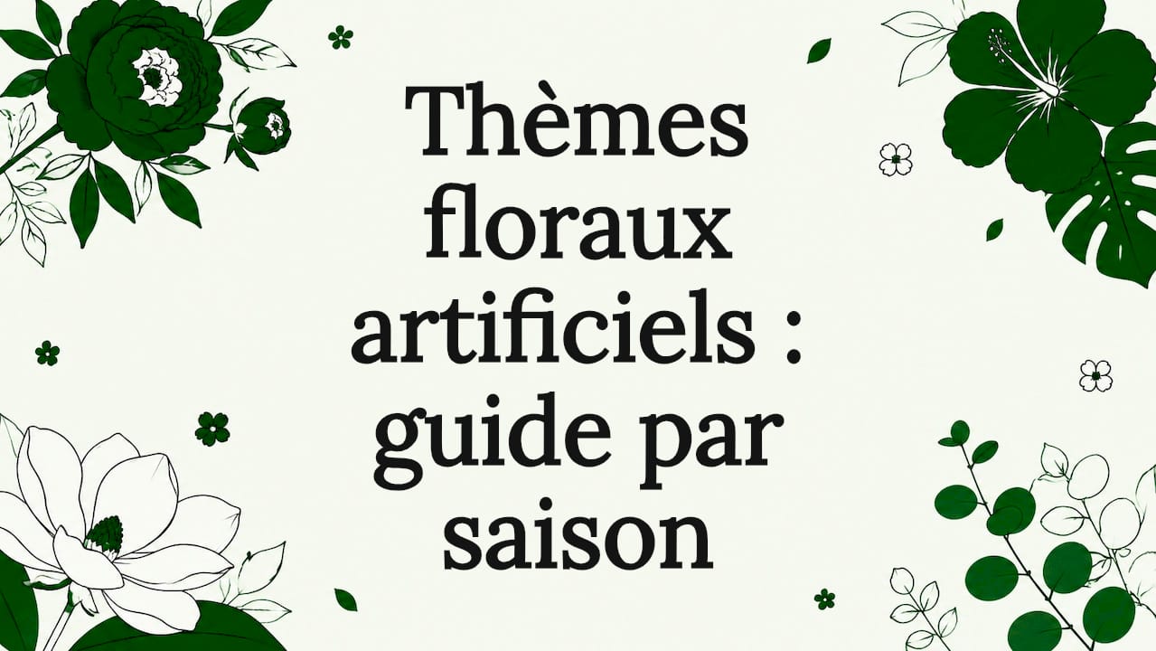 Carte titre illustrée de motifs floraux, rehaussée de touches pastel