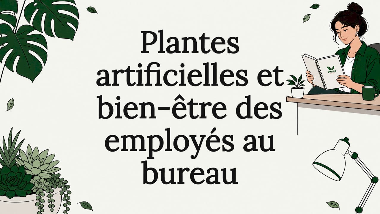 Carte de présentation ornée de motifs végétaux et ambiance bureau