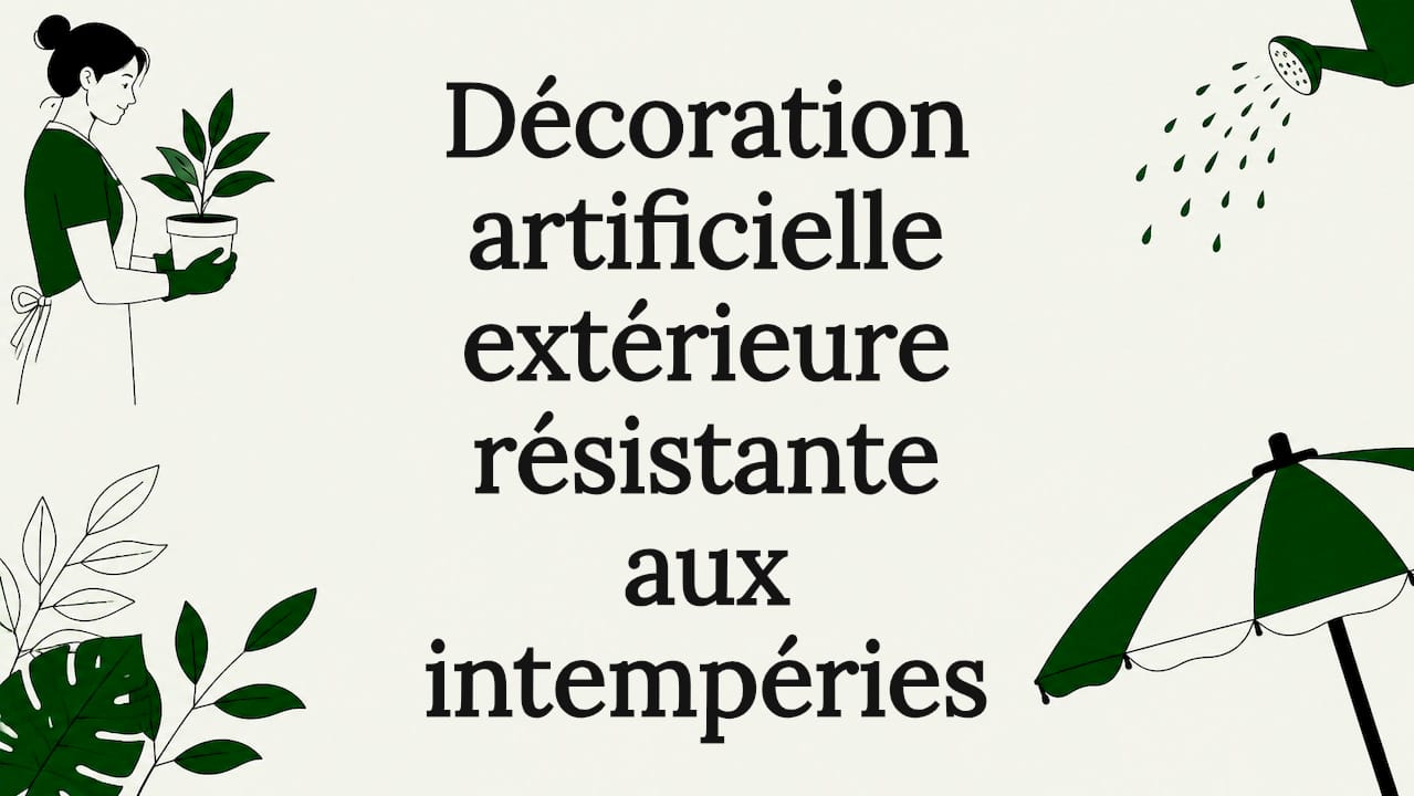 Carte élégante ornée de motifs végétaux et d’illustrations inspirées de la météo