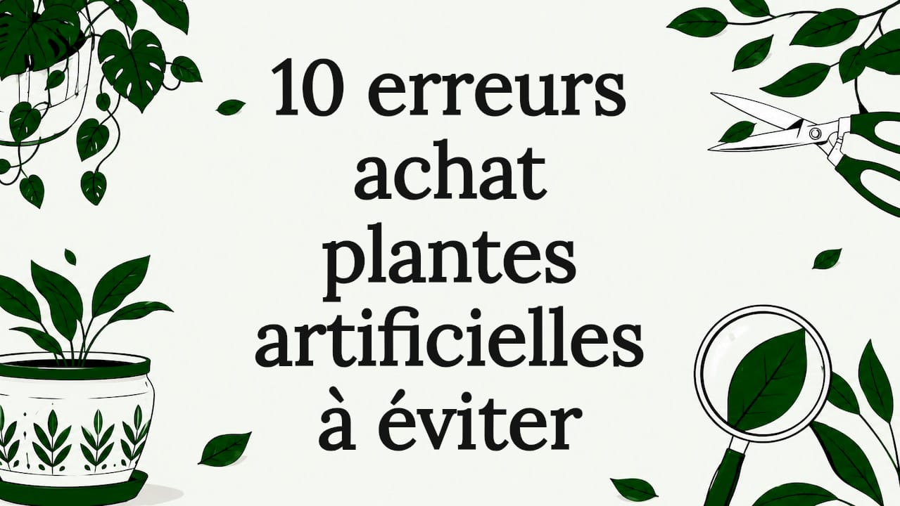 Carton-titre illustré mettant en scène des plantes artificielles