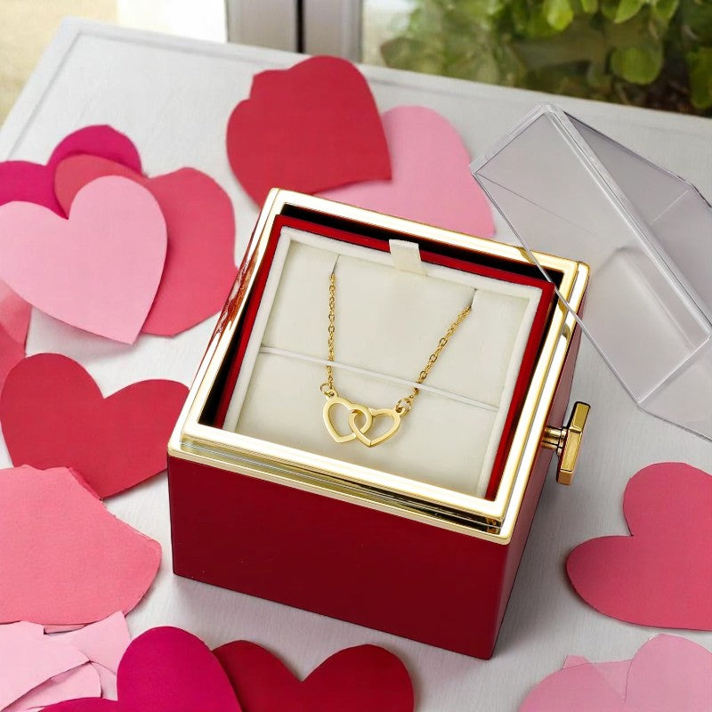 Coffret Rose Éternelle avec Collier Gravé