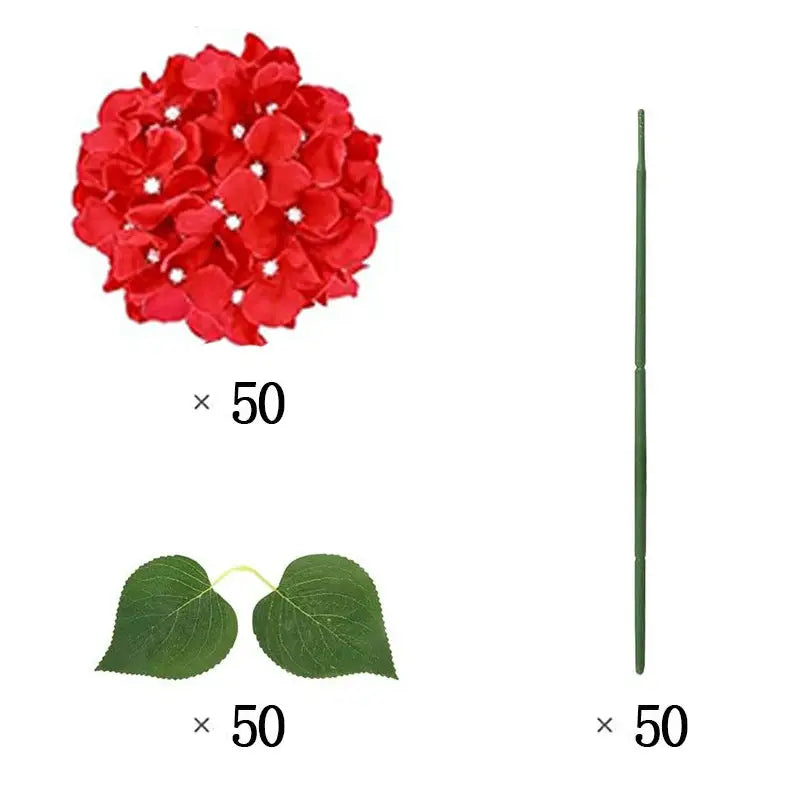 50 Hortensias Blancs pour Décoration de Mariage