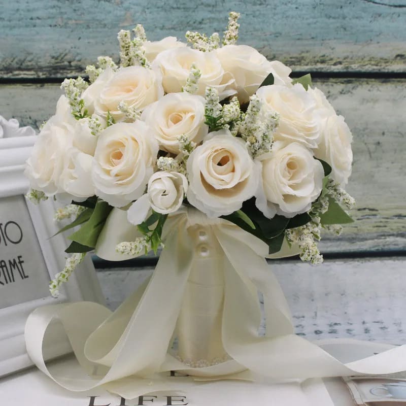 Bouquet de Mariée Artificiel en Soie