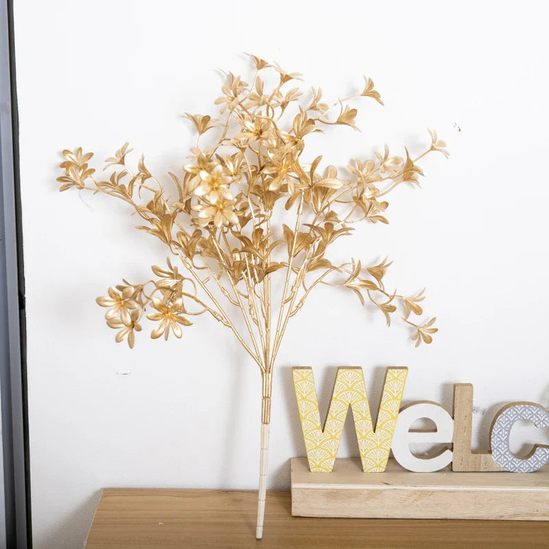 Branche Artificielle Doré - Décoration de Noël en métal recyclé