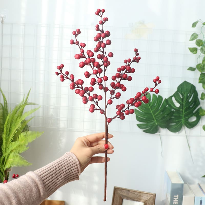 Branches Artificielles de Baies Rouges