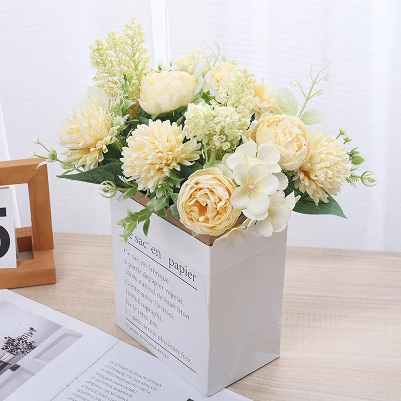 Bouquet de Fleurs Artificielles Premium - Composition variée