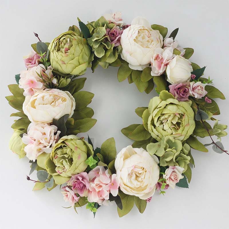Couronne de Pivoines Naturelles - Accessoire Floral Authentique