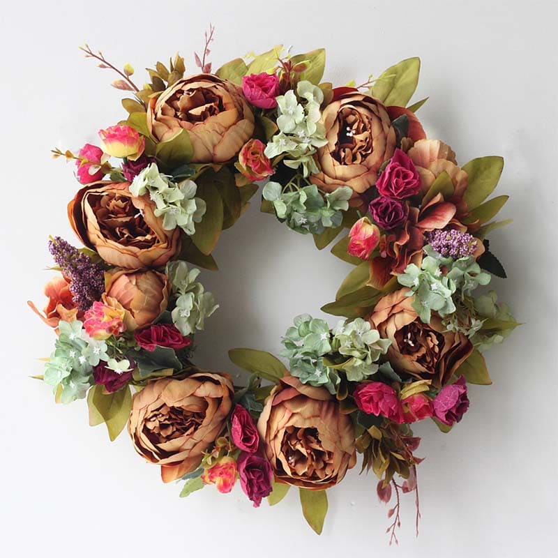 Couronne de Pivoines Naturelles - Accessoire Floral Authentique