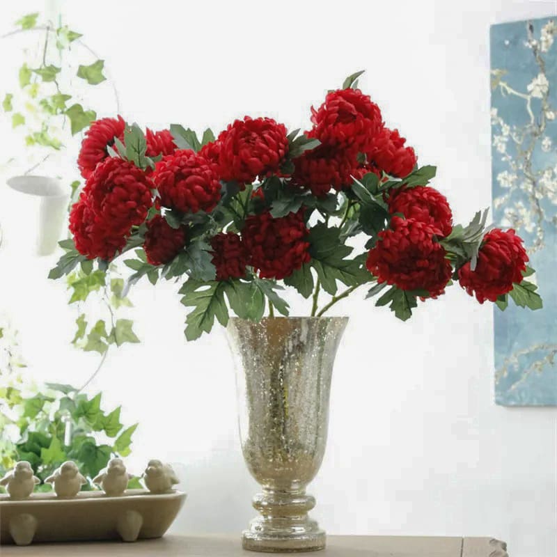 Chrysanthème Rose, Fleur Artificielle en Soie