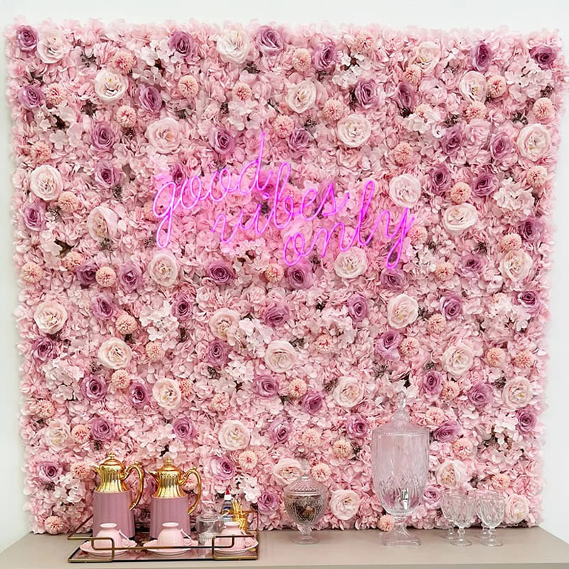 Mur de Fleurs Rose Pâle