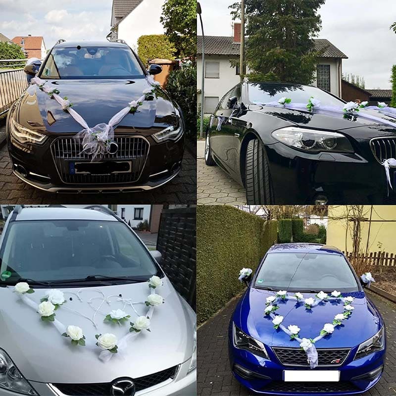 Fleur Rose Voiture Décoration Mariage