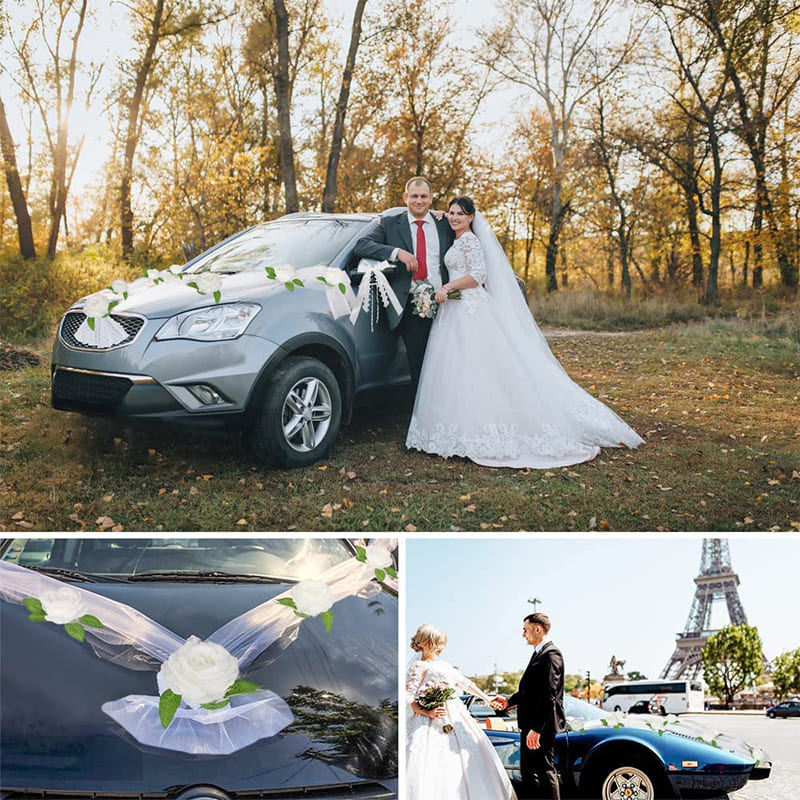 Fleur Rose Voiture Décoration Mariage