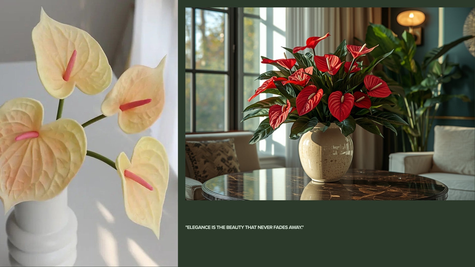 Anthuriums Artificiels ambiance tropicale