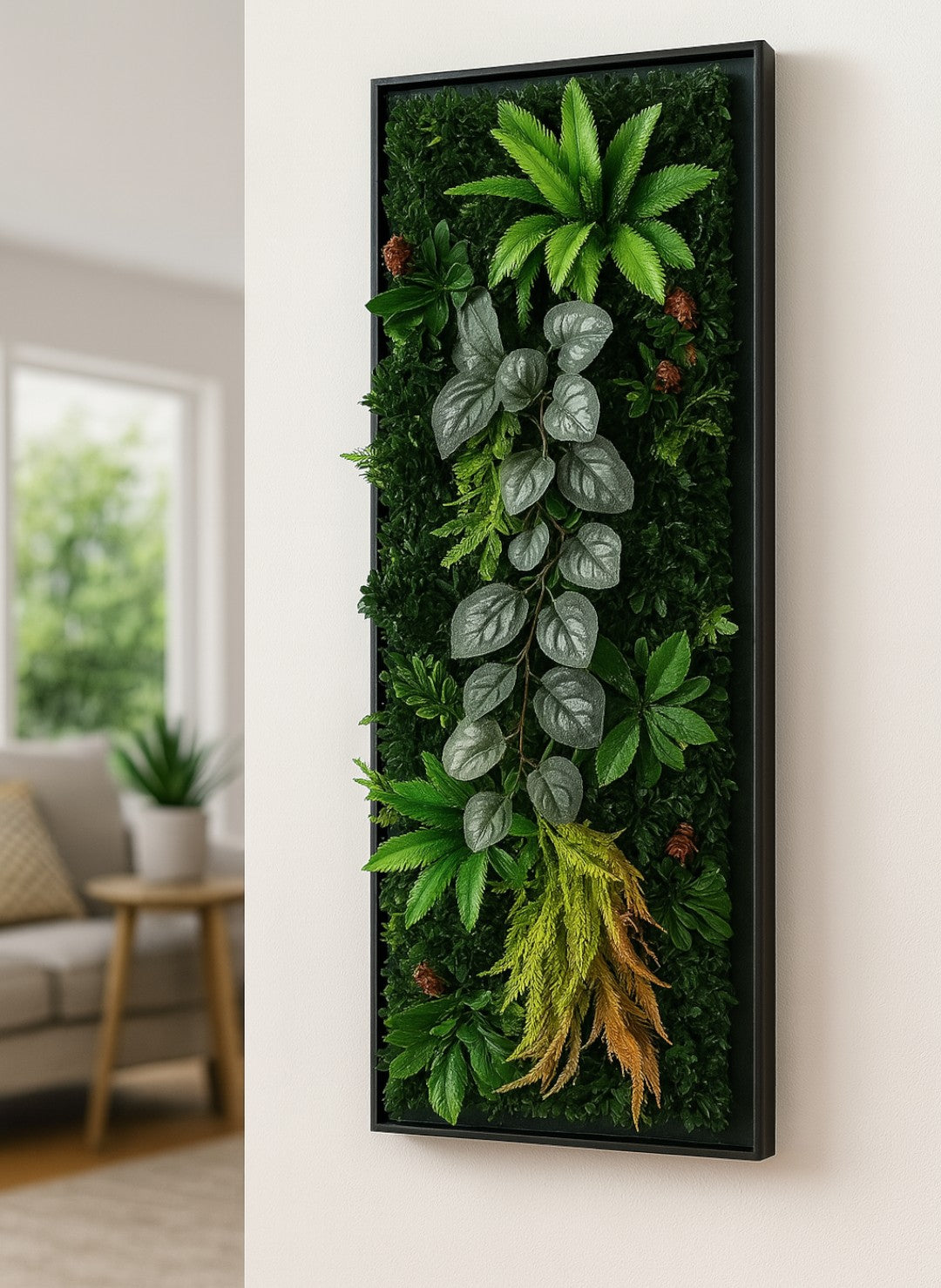 Faux Mur Végétal Artificiel avec Fleurs