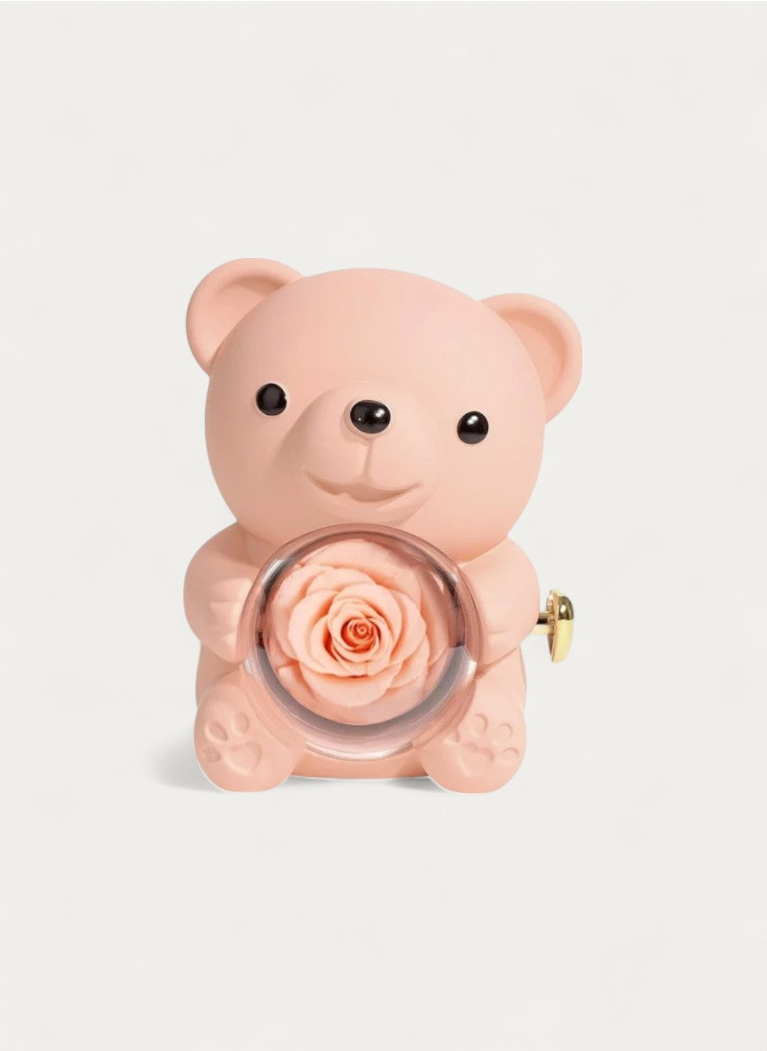 Ours Rose Éternelle avec Collier Personnalisé
