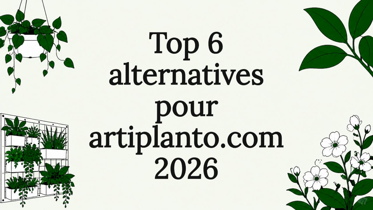 Cartouche décoratif illustré, orné de motifs de plantes artificielles