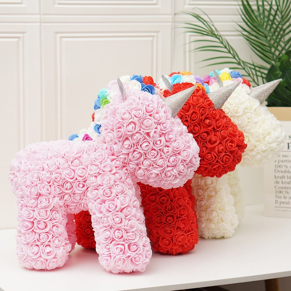 Peluche Licorne Rose