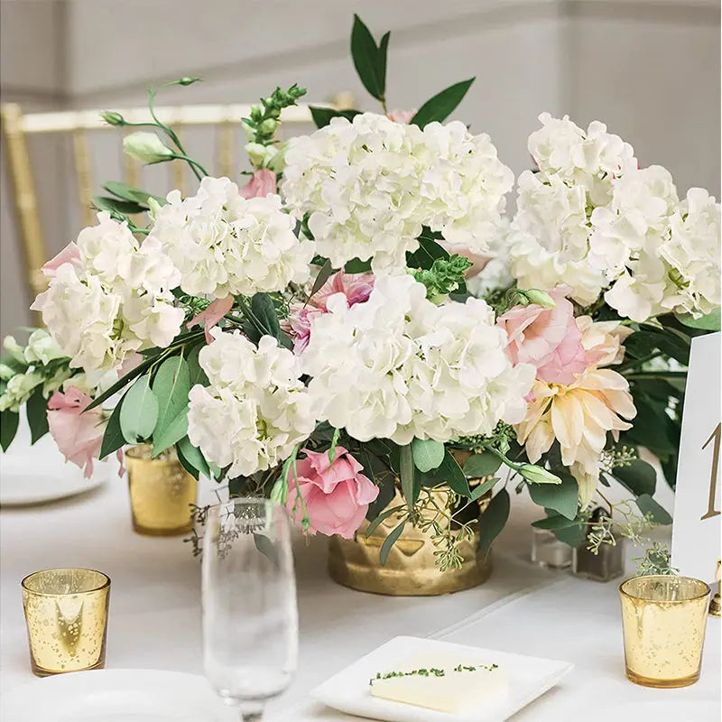 50 Hortensias Blancs pour Décoration de Mariage