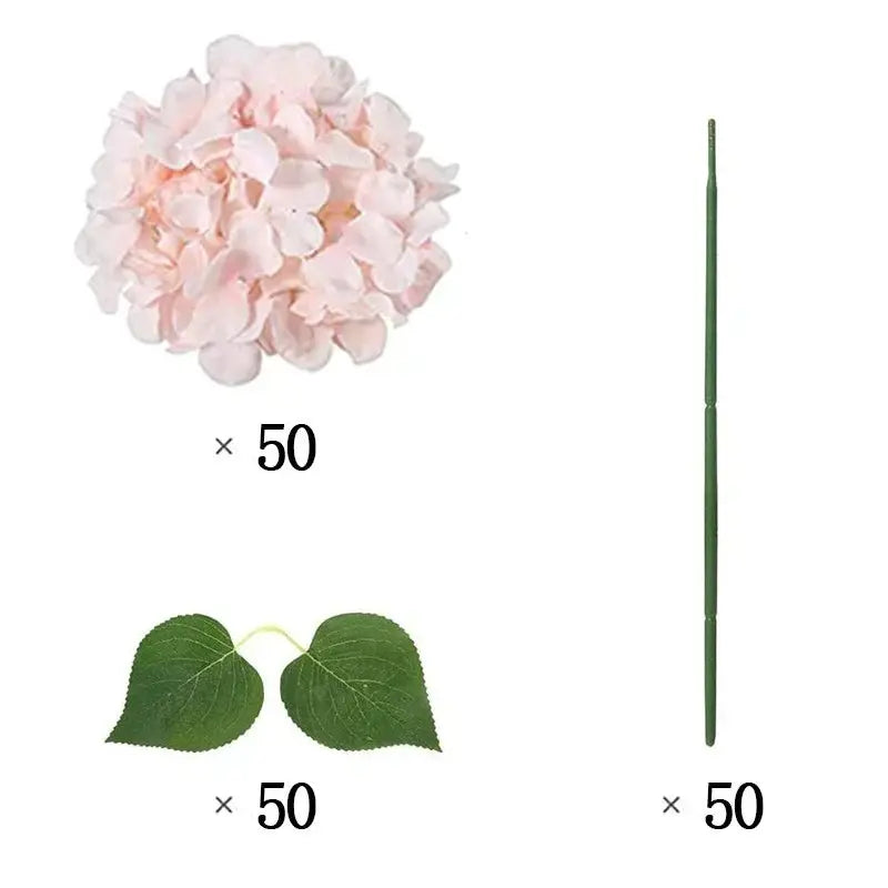 50 Hortensias Blancs pour Décoration de Mariage