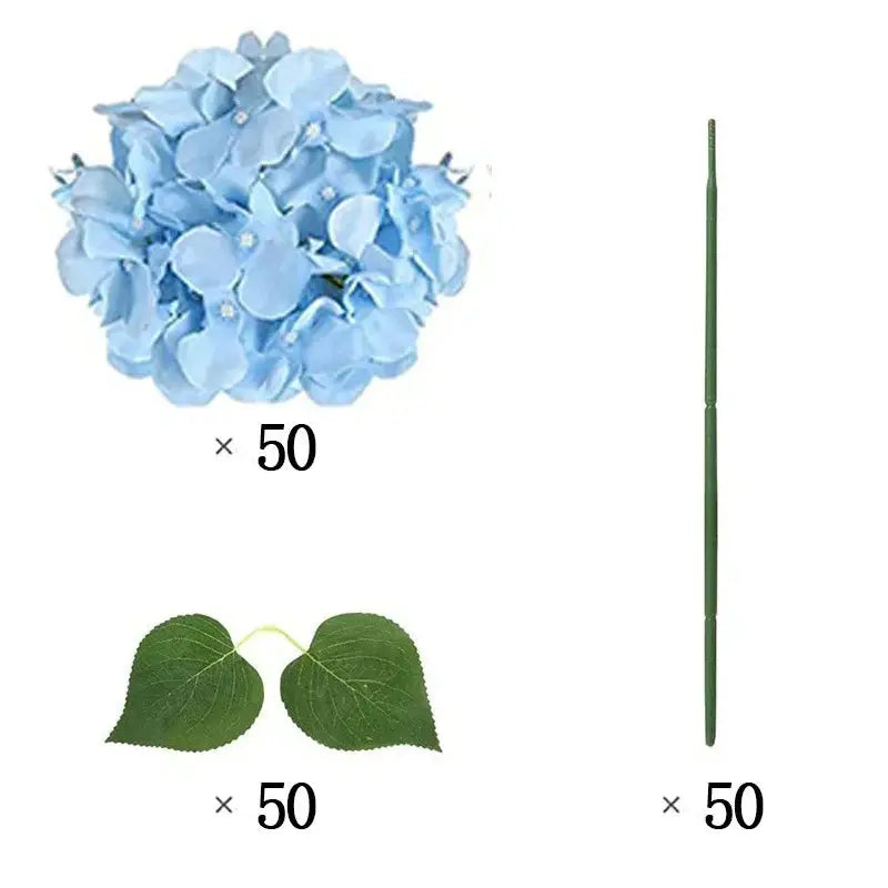 50 Hortensias Blancs pour Décoration de Mariage