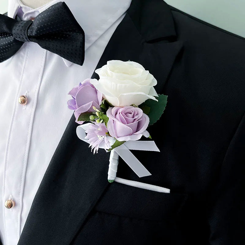Bouquet Mariage Blanc et Violet - Fleurs Élégantes