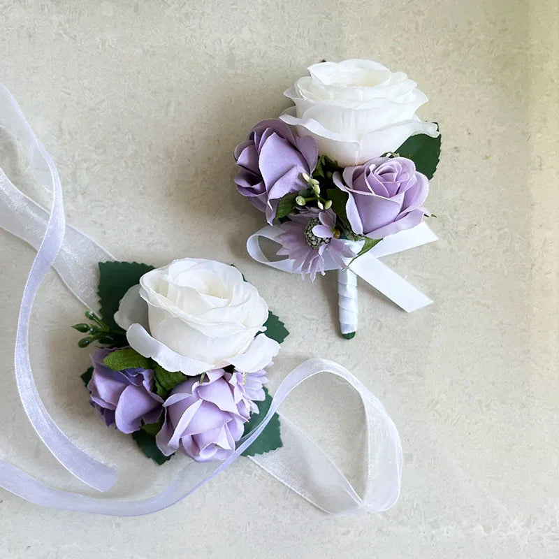 Bouquet Mariage Blanc et Violet - Fleurs Élégantes