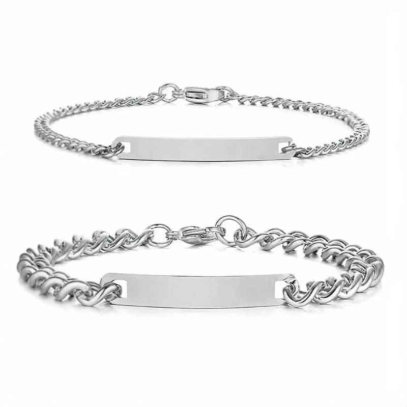 Bracelets Personnalisés pour Couple en Coffret, Rose Éternelle