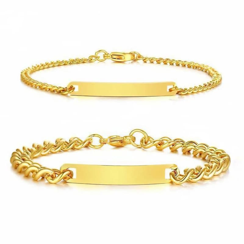 Bracelets Personnalisés pour Couple en Coffret, Rose Éternelle