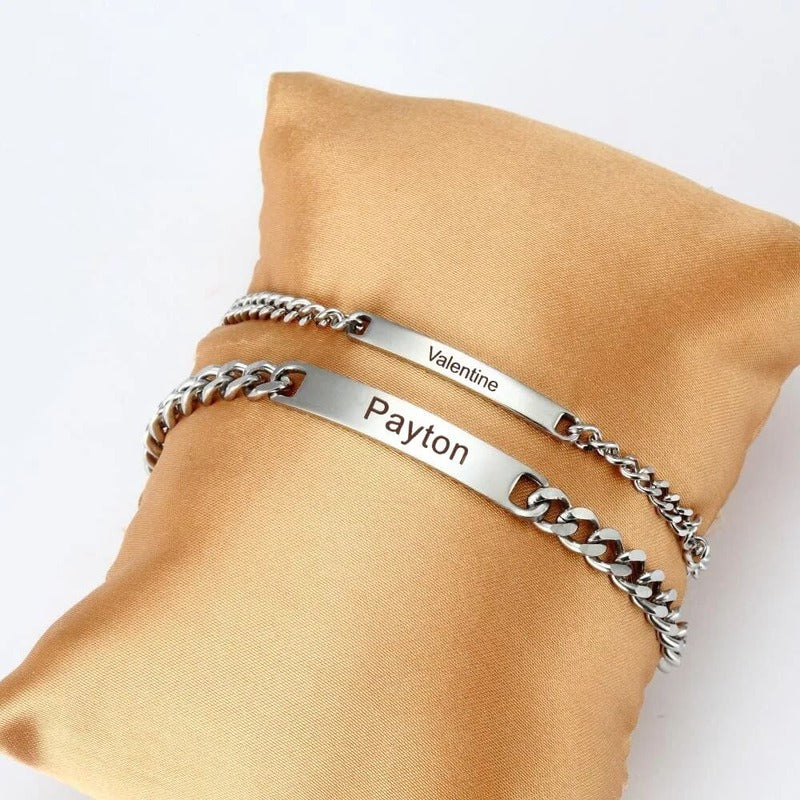 Bracelets Personnalisés pour Couple en Coffret, Rose Éternelle