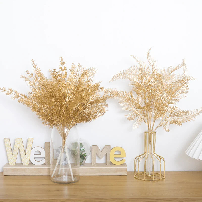 Branche Artificielle Doré - Décoration de Noël en métal recyclé