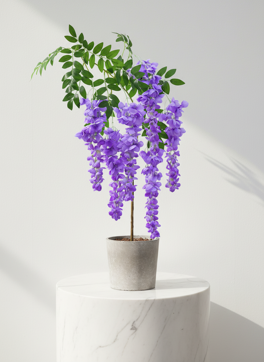 Branche de Glycines Artificielle Décorative Tombante 96cm