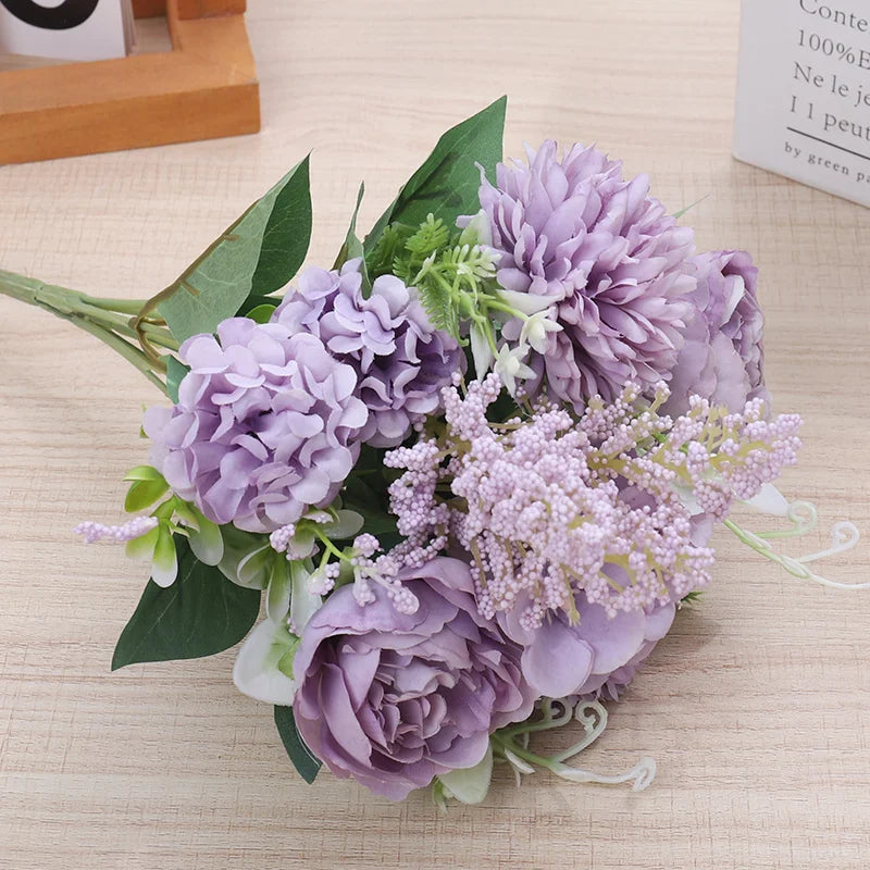 Bouquet de Fleurs Artificielles Premium - Composition variée