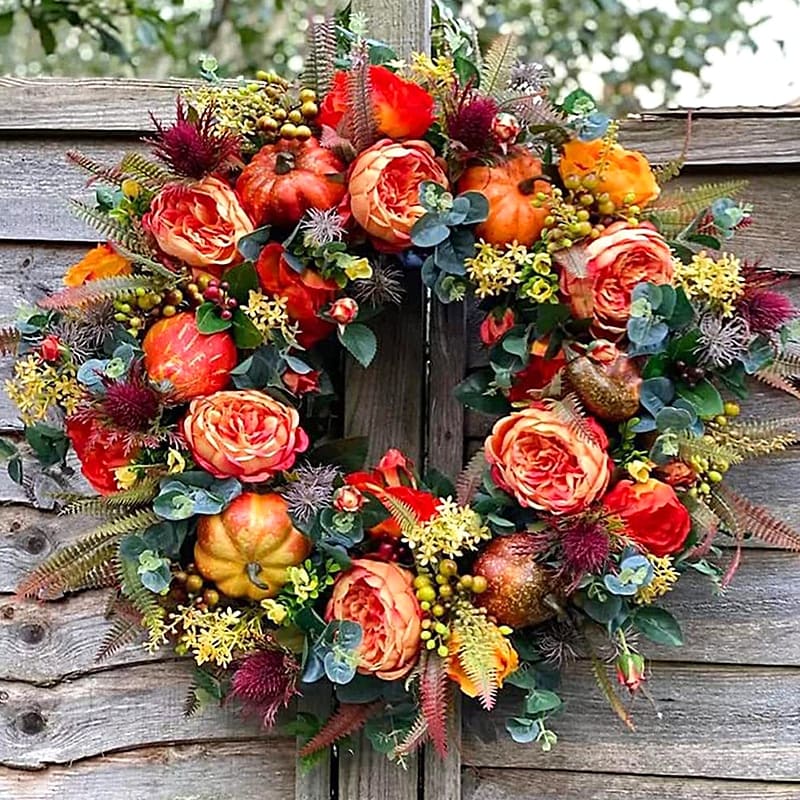 Couronne de Fleurs Automnales Feng Shui