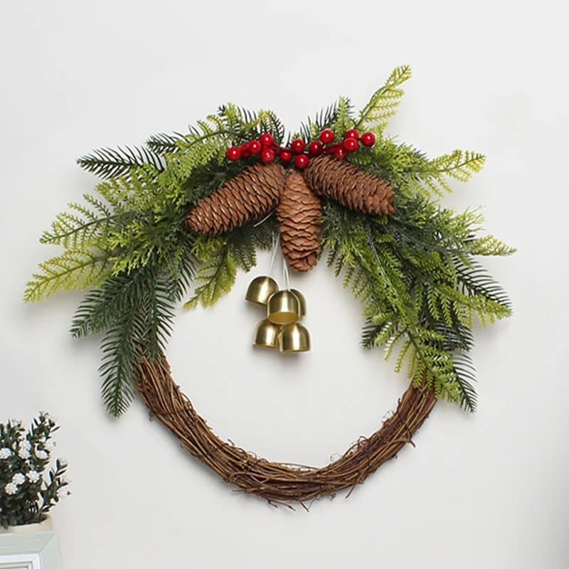 Couronne de Noël en Pomme de Pin Naturelle