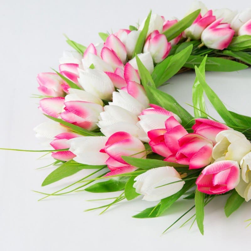 Couronne de Tulipes Décorative en Soie