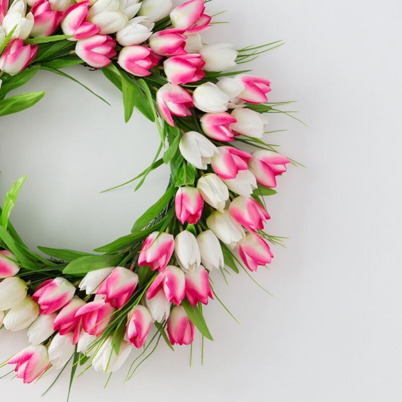 Couronne de Tulipes Décorative en Soie