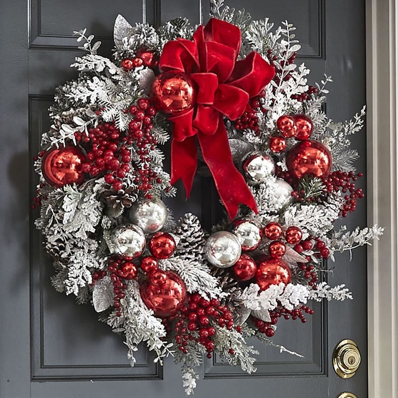 Couronne de Noël Blanche en Haute Qualité