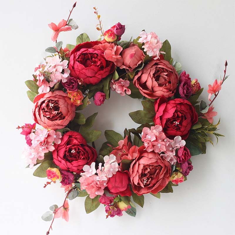 Couronne de Pivoines Naturelles - Accessoire Floral Authentique