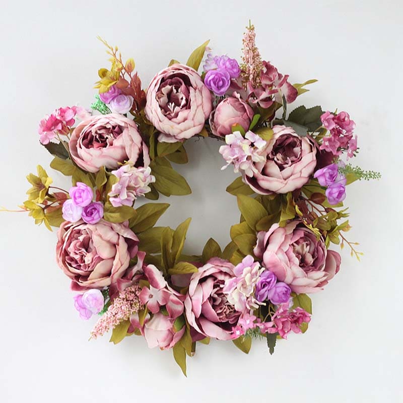 Couronne de Pivoines Naturelles - Accessoire Floral Authentique