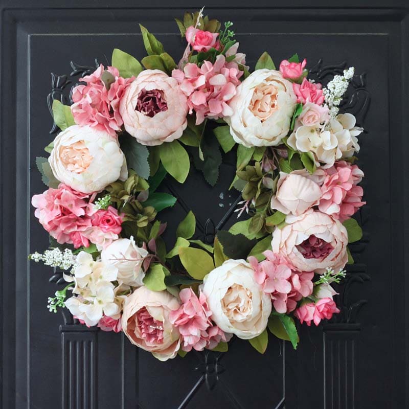 Couronne de Pivoines Naturelles - Accessoire Floral Authentique