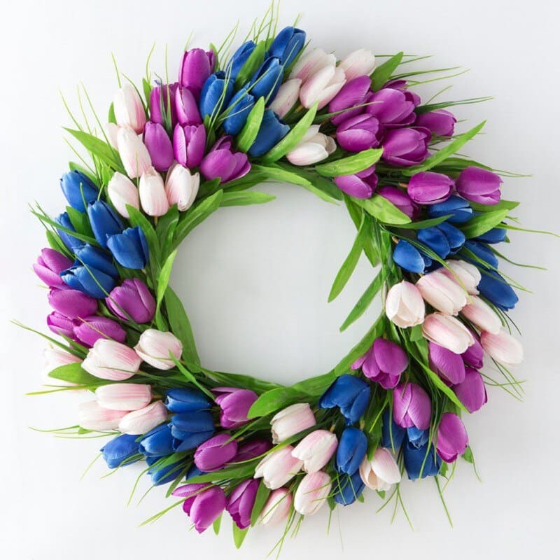 Couronne de Tulipes Décorative en Soie
