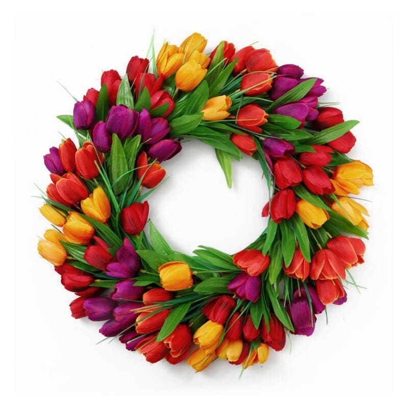Couronne de Tulipes Décorative en Soie