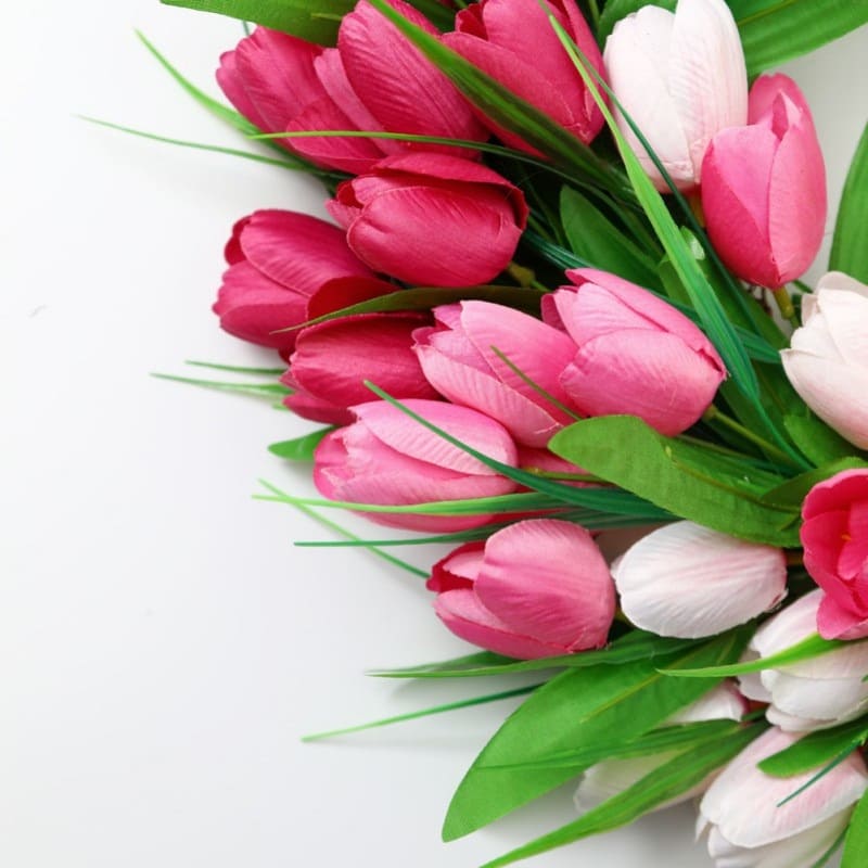 Couronne de Tulipes Décorative en Soie