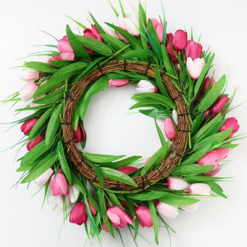 Couronne de Tulipes Décorative en Soie