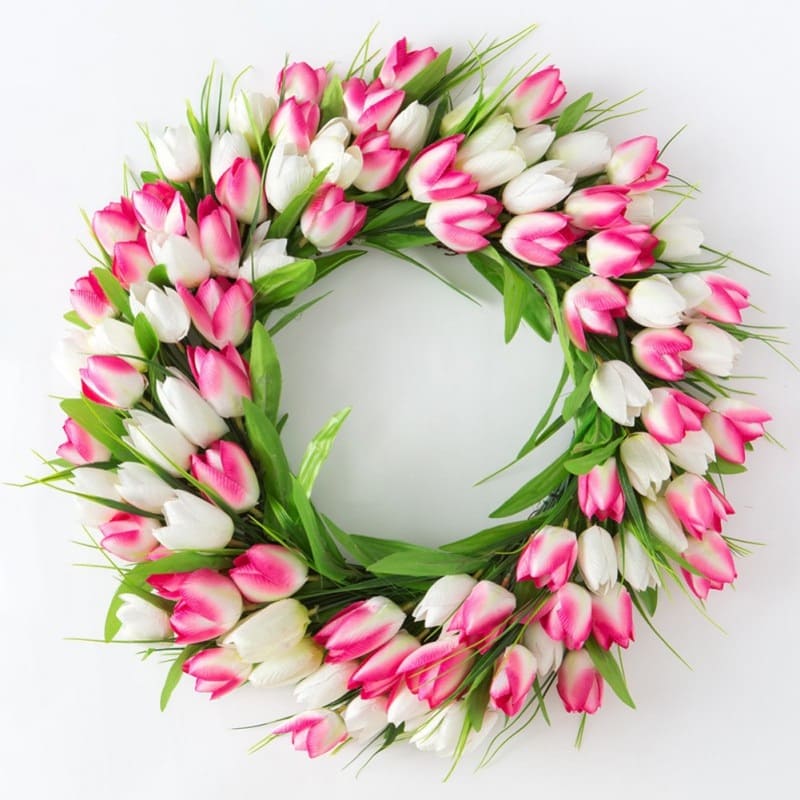 Couronne de Tulipes Décorative en Soie