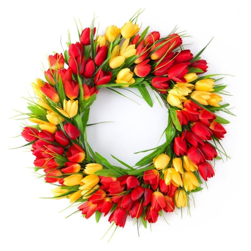 Couronne de Tulipes Décorative en Soie