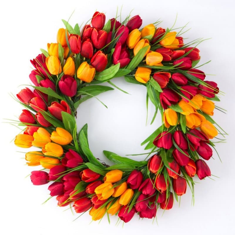 Couronne de Tulipes Décorative en Soie