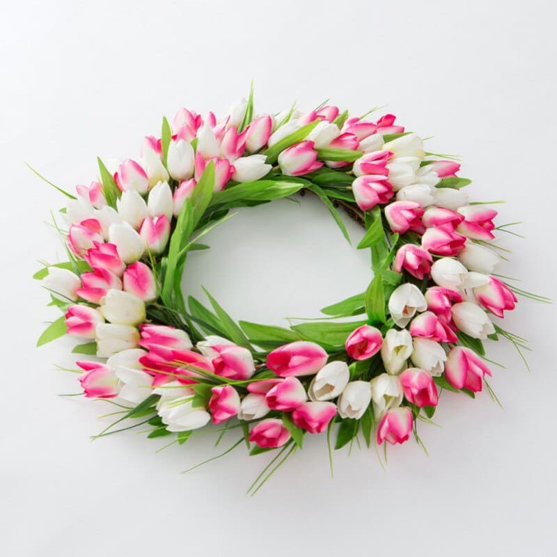 Couronne de Tulipes Décorative en Soie