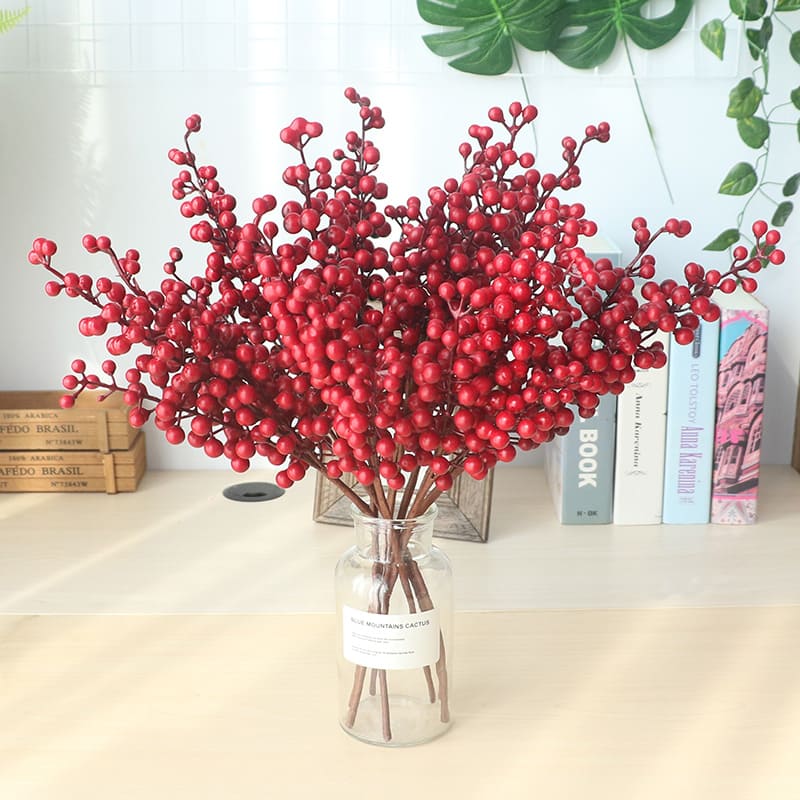 Branches Artificielles de Baies Rouges