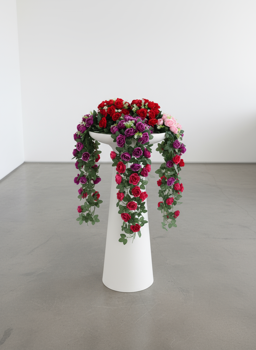 Fleurs Artificielles Tombantes Murales 90cm